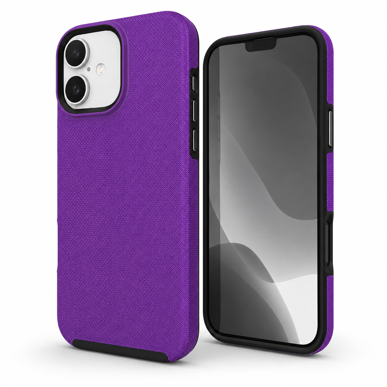Purple iPhone 16 cover with raised anti-slip dotted texture