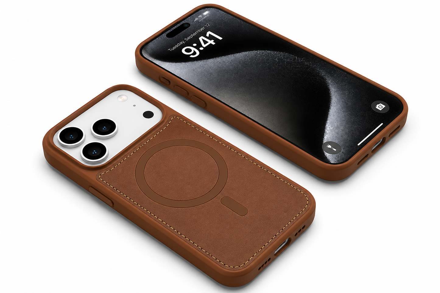 Apple iPhone 17 Pro Brown MagSafe Case Luxury Leather Phone Cover