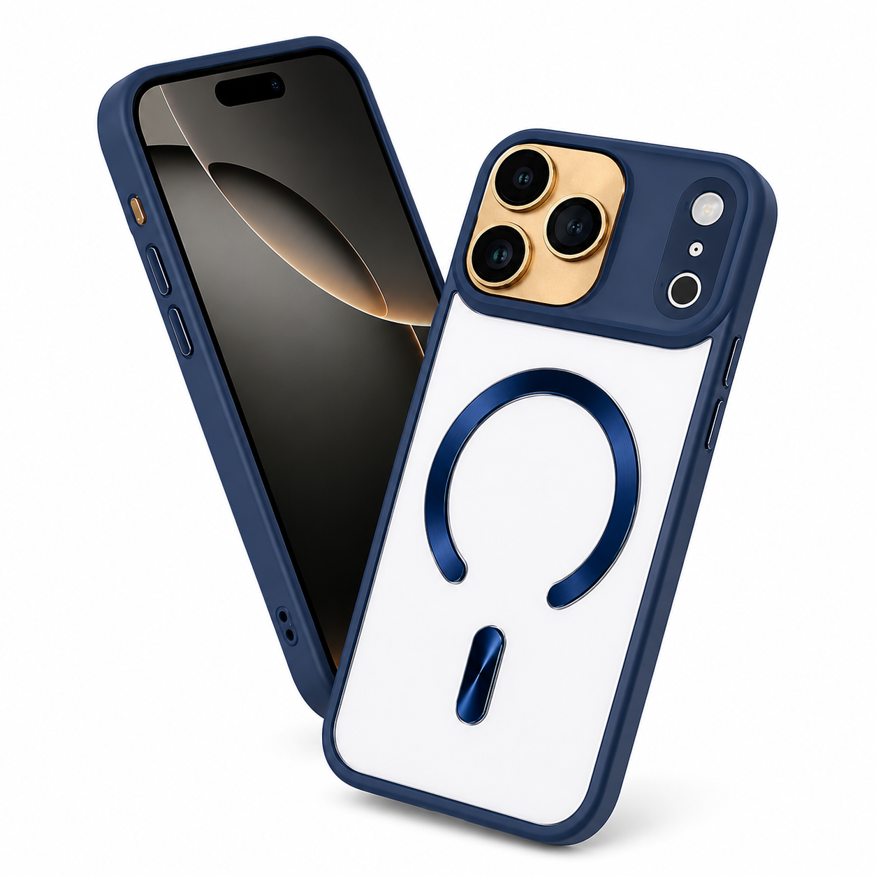 Navy Blue MagSafe iPhone 17 Pro Protective Phone Cover