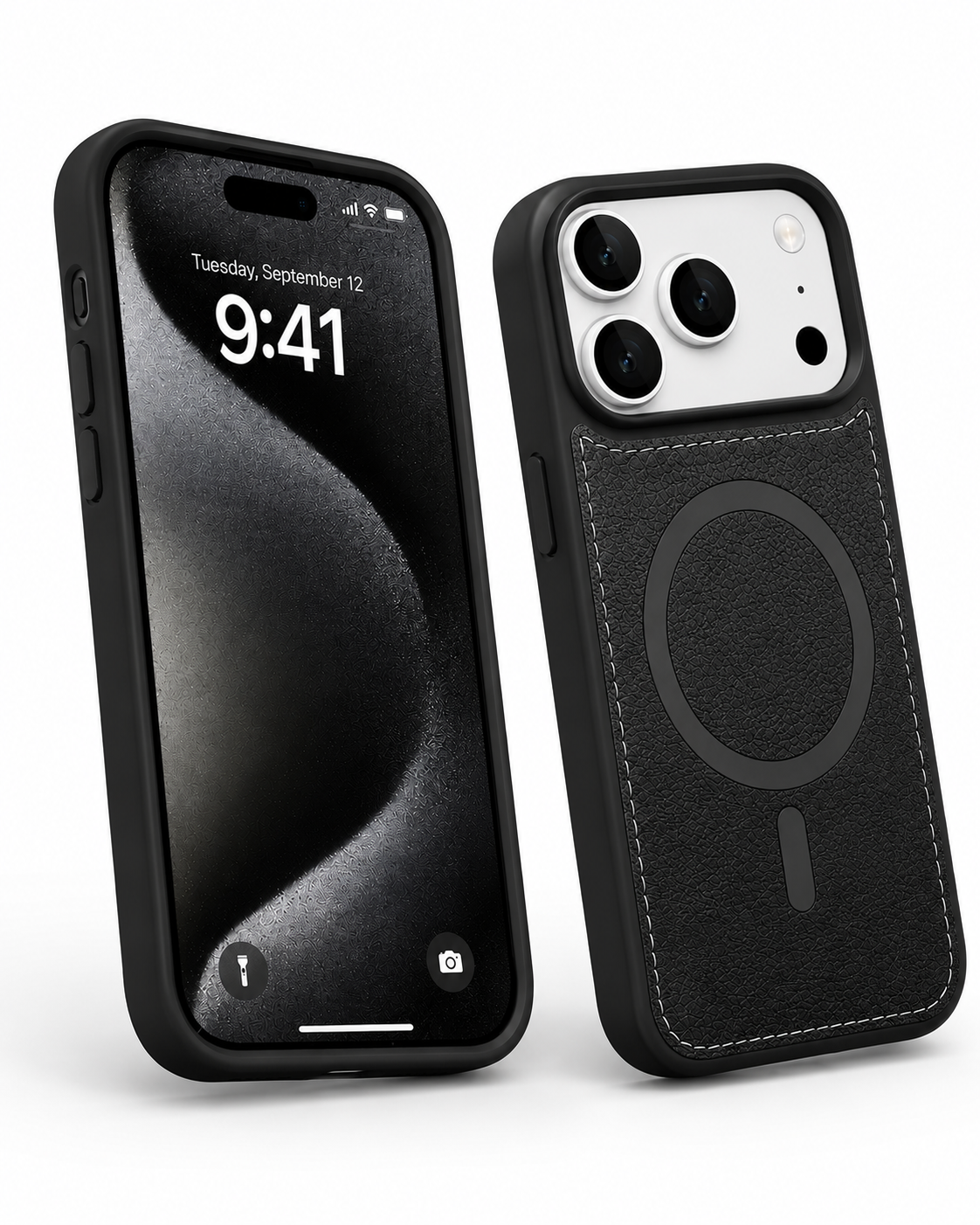 Rich Craft Geometric Texture iPhone 17 Pro Case, Durable Smartphone Case Black