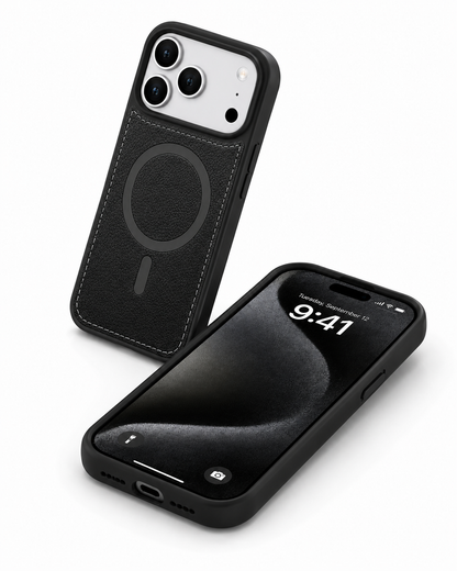 Black iPhone 17 Pro Phone Case, Impact Resistant Mobile Cover with Drop Protection