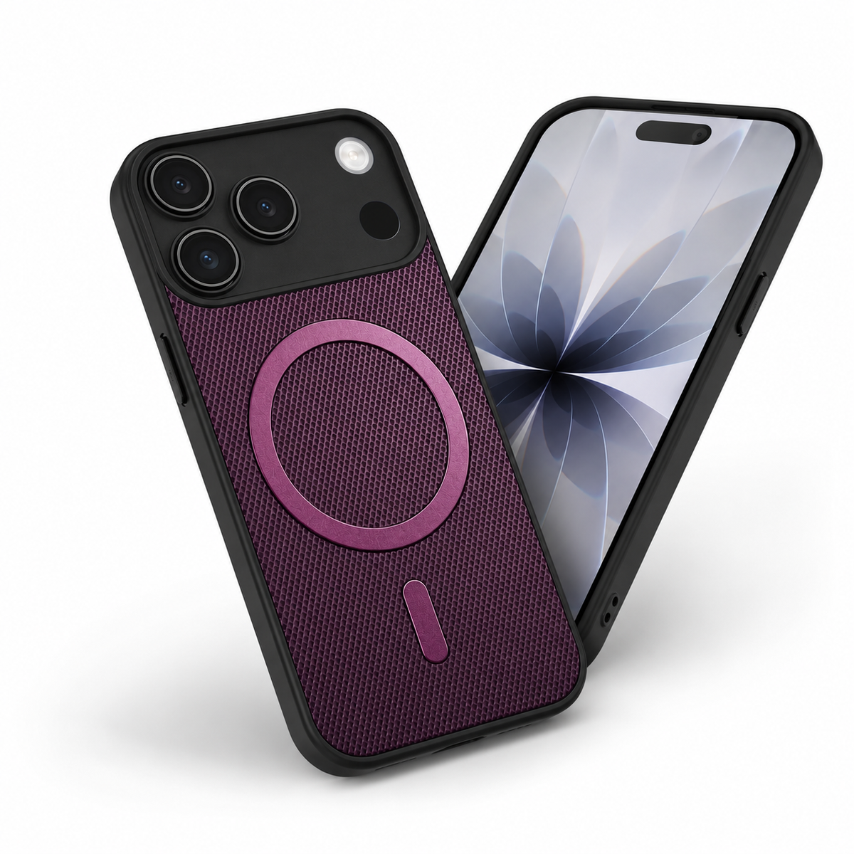 iPhone 18 Pro Max Purple phone cover, MagSafe compatible smartphone case, rugged mobile case