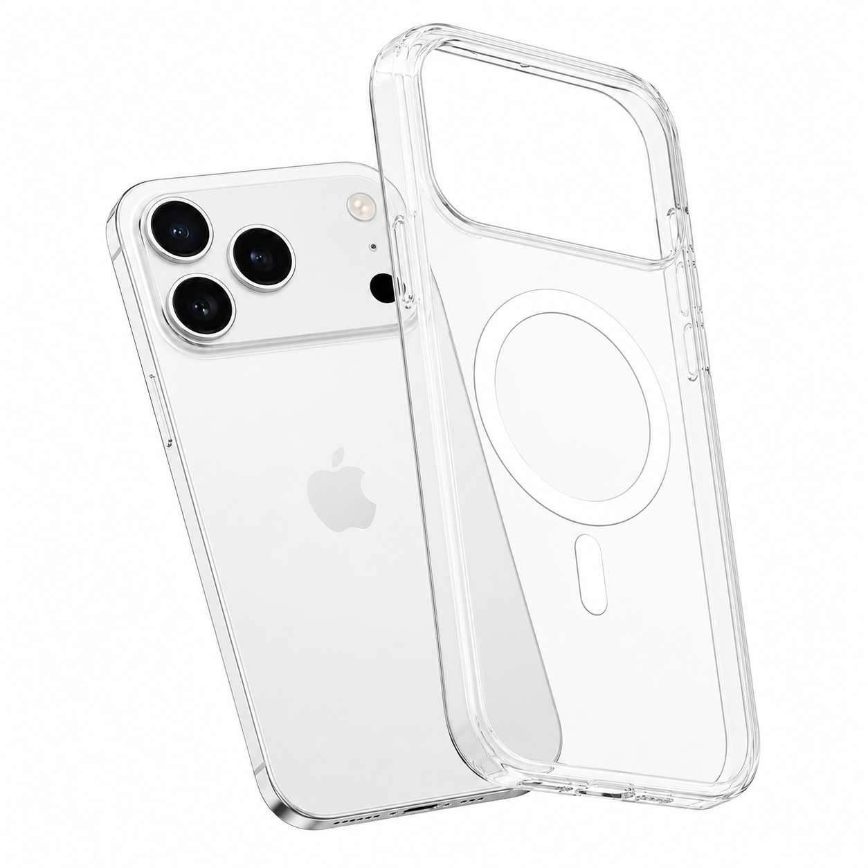 Transparent MagSafe phone case, slim protective smartphone cover, anti-scratch mobile case