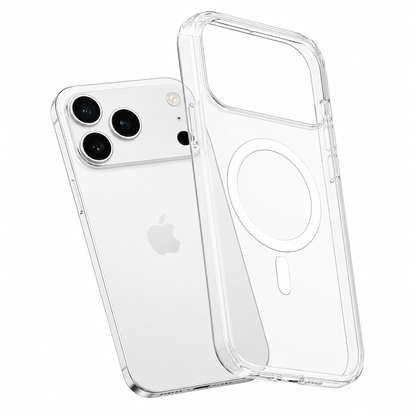 Transparent MagSafe phone case, slim protective smartphone cover, anti-scratch mobile case
