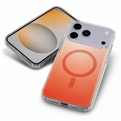 Transparent iPhone 17 Pro case, wireless charging compatible cover, durable mobile protection