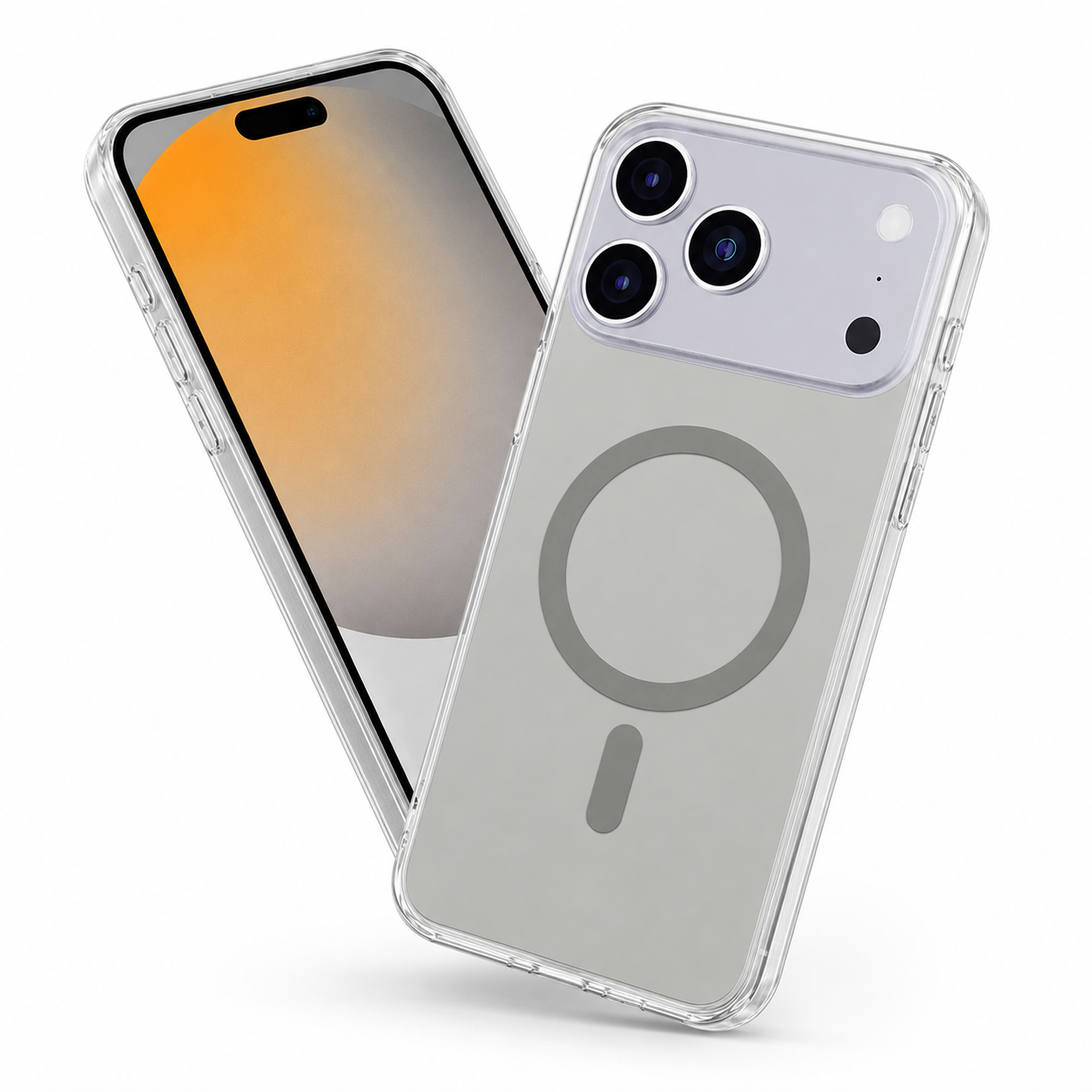 iPhone 17 Pro black gradient MagSafe case, clear smartphone cover, shockproof phone case