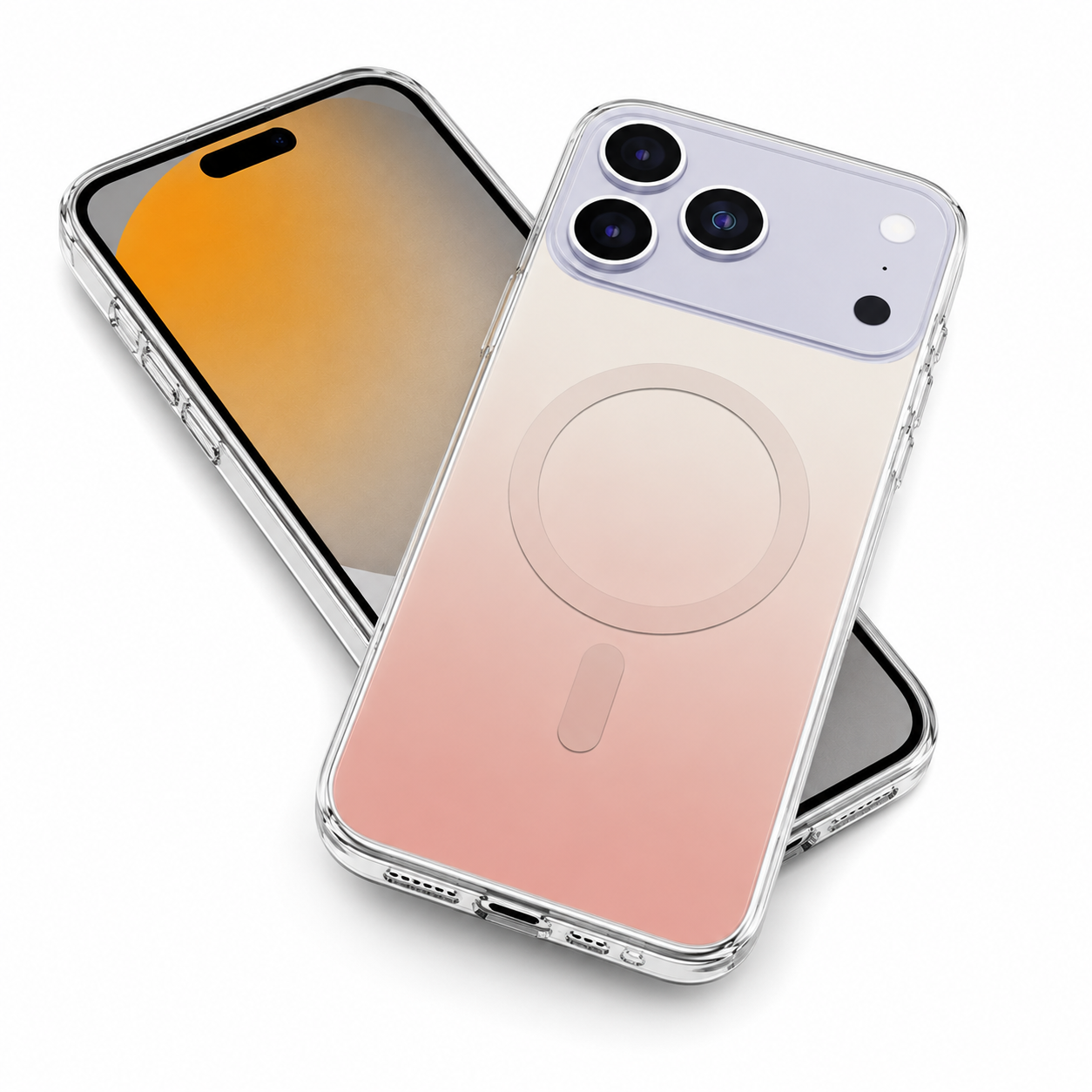 Transparent desert gradient mobile cover for Apple iPhone 17 Pro, shockproof protective case