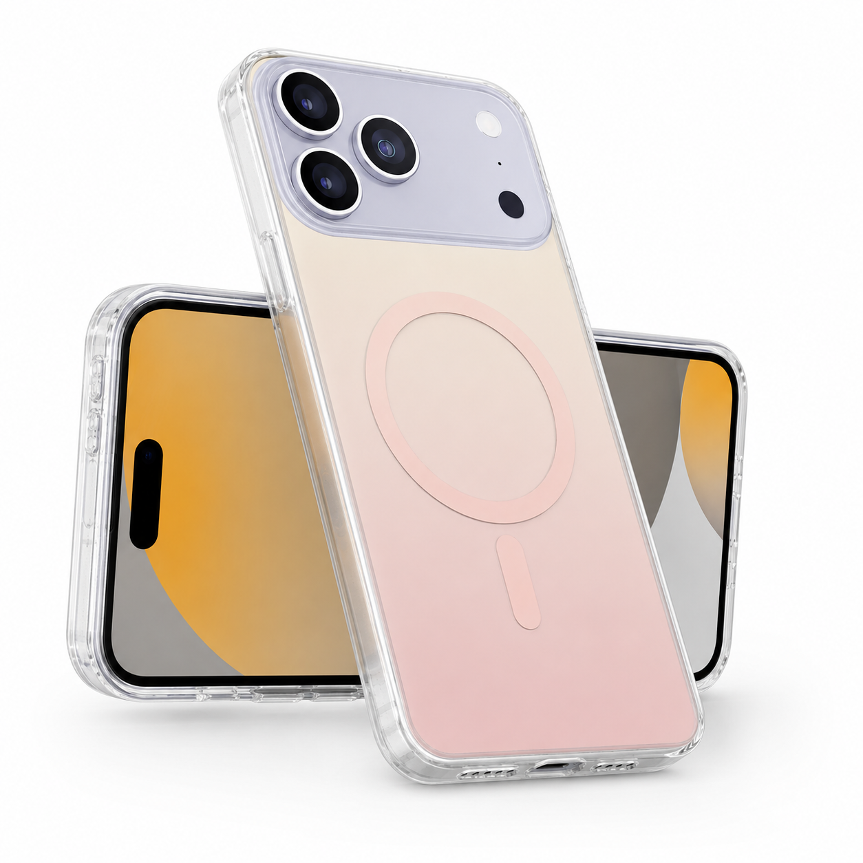 Luxury pink gradient mobile case Apple iPhone 17 Pro, anti-scratch clear phone cover, durable protective case