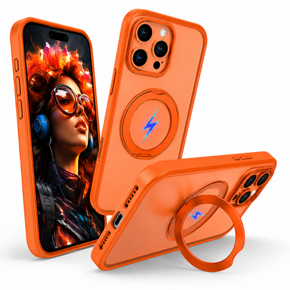 Orange MagSafe Ring Stand Protective Case for Apple iPhone 17 Pro 