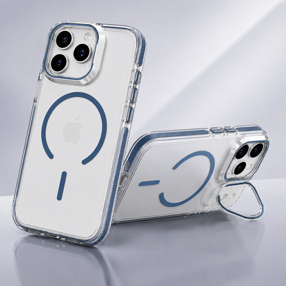 Shockproof Dark Blue iPhone 17 Pro Max Case with Magnetic Charging and Stand Feature