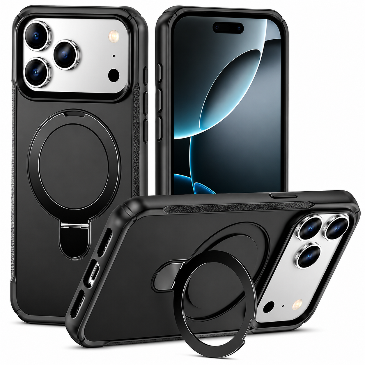 MagSafe Compatible Case, Black iPhone 17 Pro Max Cover, Shockproof Premium Phone Case 