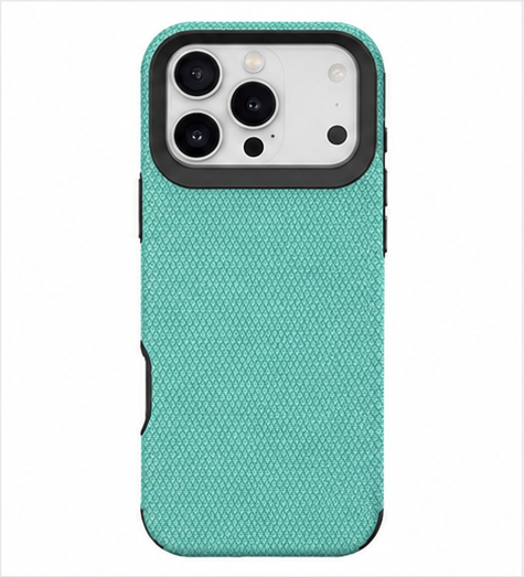 Apple iPhone 17 Pro Teal Triangle Texture Protective Case with Camera Protection