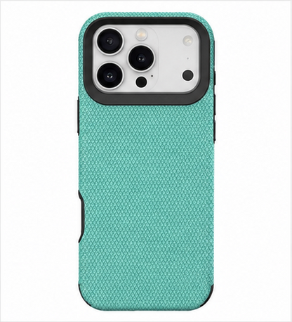 Apple iPhone 17 Pro Teal Triangle Texture Protective Case with Camera Protection