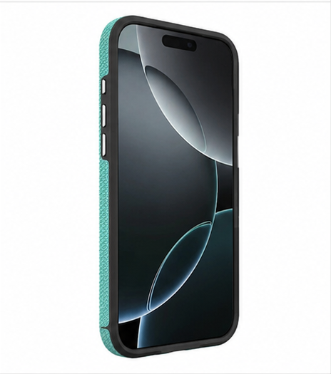 Luxury Geometric Triangle Case for Apple iPhone 17 Pro Teal Wireless Charging Compatible