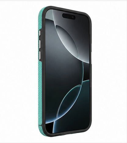 Luxury Geometric Triangle Case for Apple iPhone 17 Pro Teal Wireless Charging Compatible