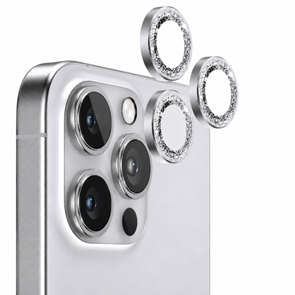 Shiny Silver Ring Protective Case for Apple iPhone 16 Pro Max