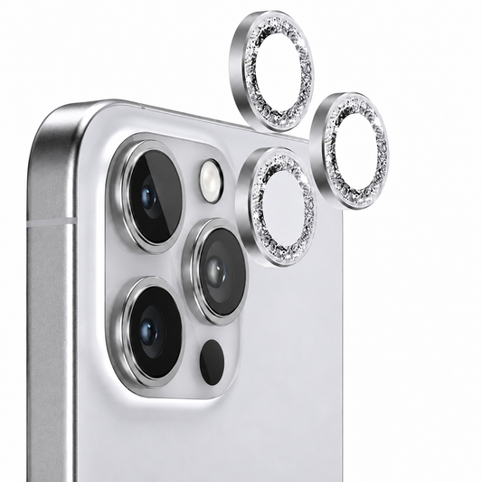 Shiny Silver Ring Protective Case for Apple iPhone 16 Pro - main product view
