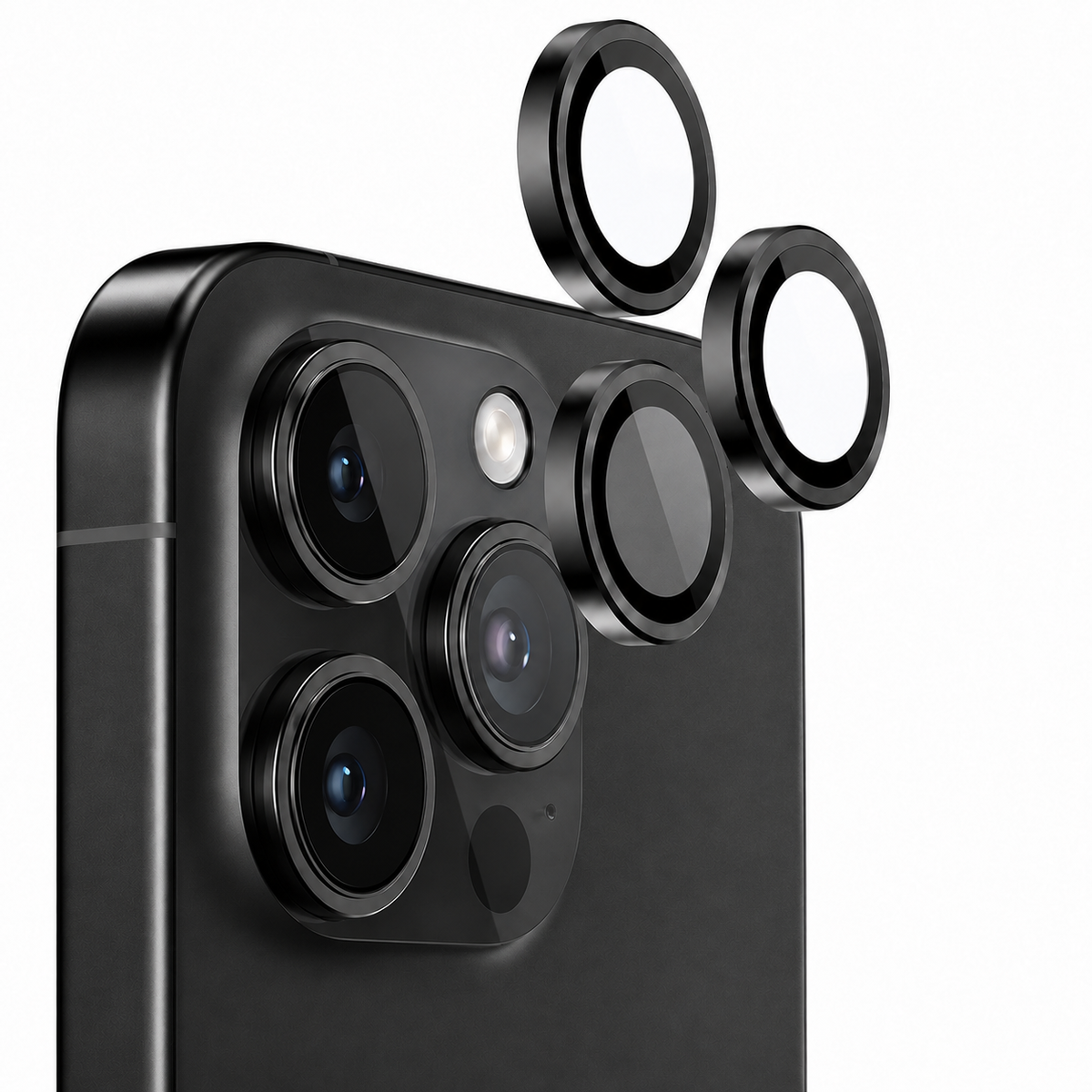Matte Metal Camera Ring Protector for Apple iPhone 13 Pro Max - Black - main product view