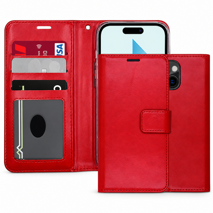 Photo ID Wallet for Apple iPhone 15 - Red