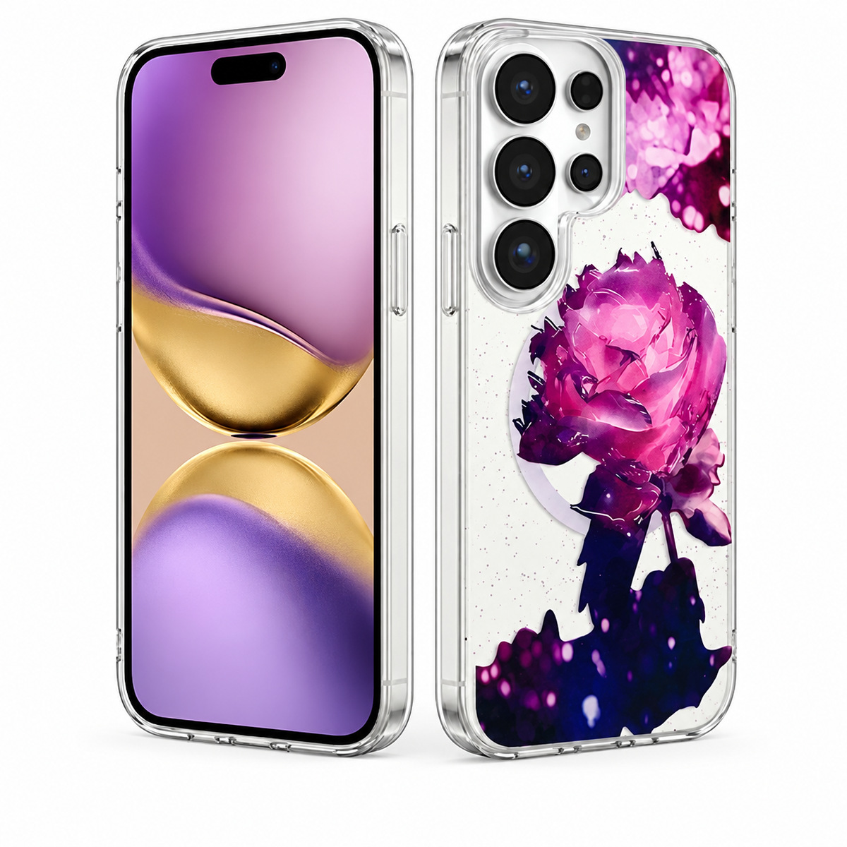 MagSafe Floral Fusion Case for Samsung Galaxy S26 Ultra - Deep Purple Flower