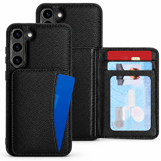 Multi-Card Slim Wallet Case for Samsung Galaxy S23 Plus - Black