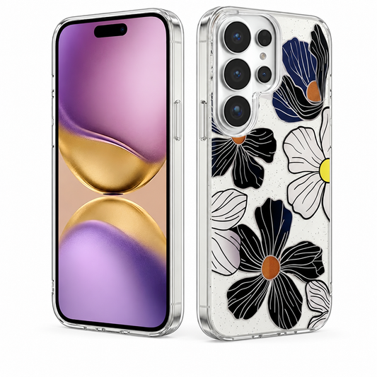 MagSafe Floral Fusion Case for Samsung Galaxy S26 Ultra - Black Flower