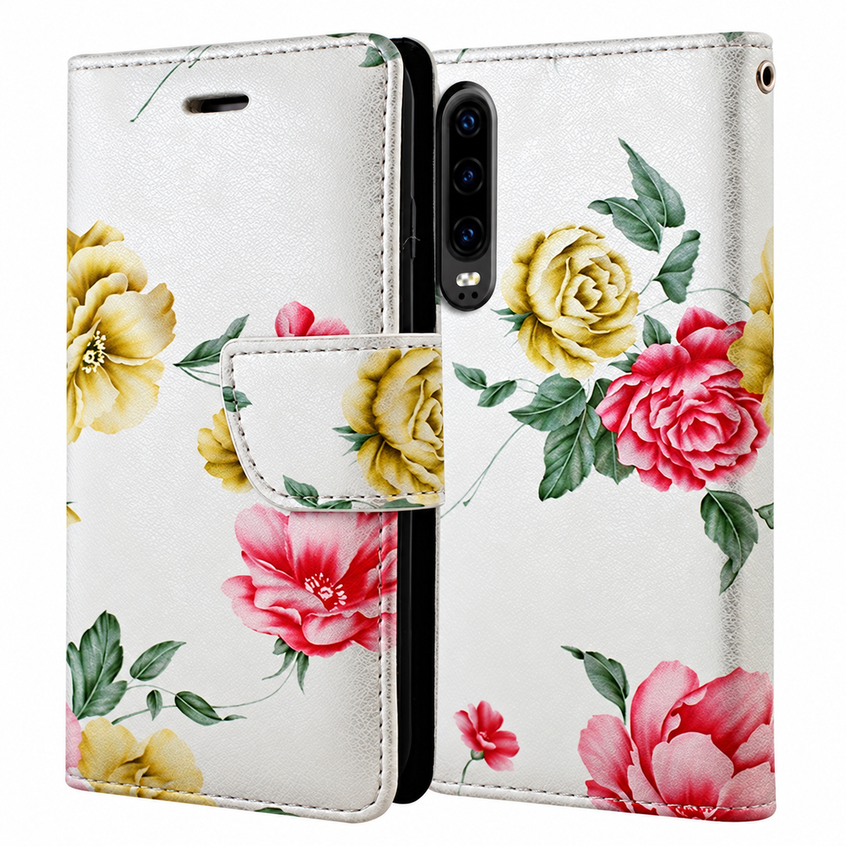 Floral Wallets for Samsung Galaxy A70 - Silver