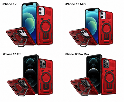 Dual Layer Phone Case – Red Shield Mate Crafted Cover MagSafe Compatible with Stand