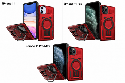 Dual Layer Phone Case – Red Shield Mate Crafted Cover MagSafe Compatible with Stand