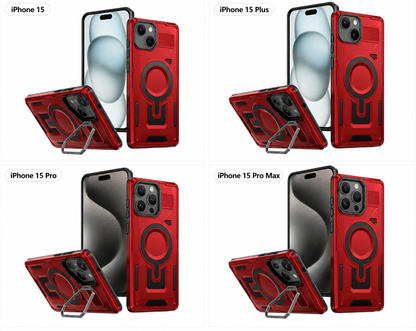 Dual Layer Phone Case – Red Shield Mate Crafted Cover MagSafe Compatible with Stand