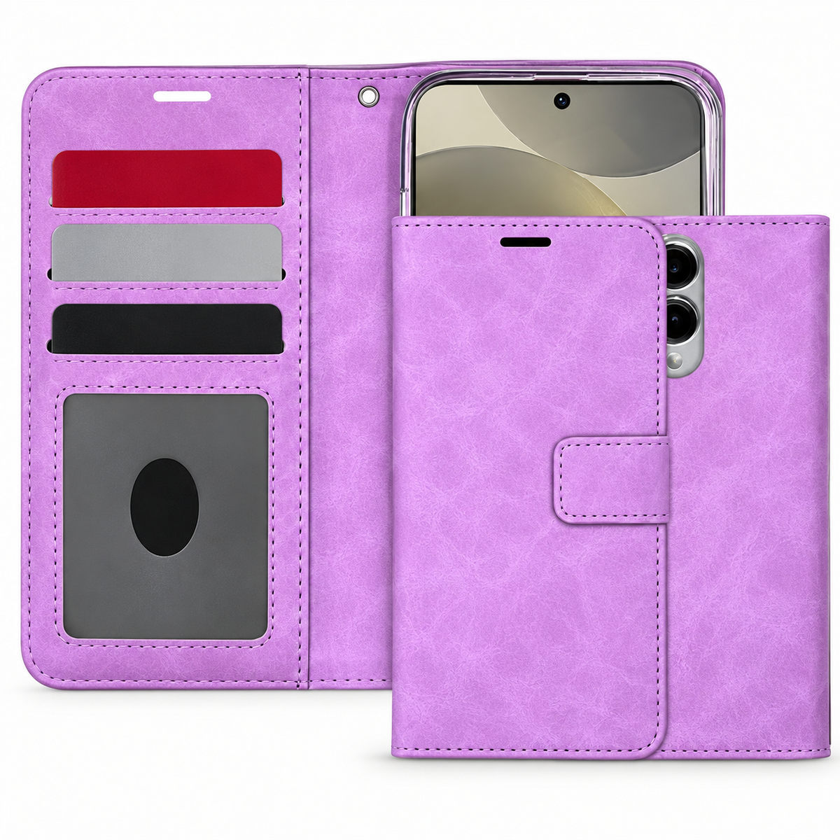 Photo ID Wallet for Samsung Galaxy S25 Edge - Purple