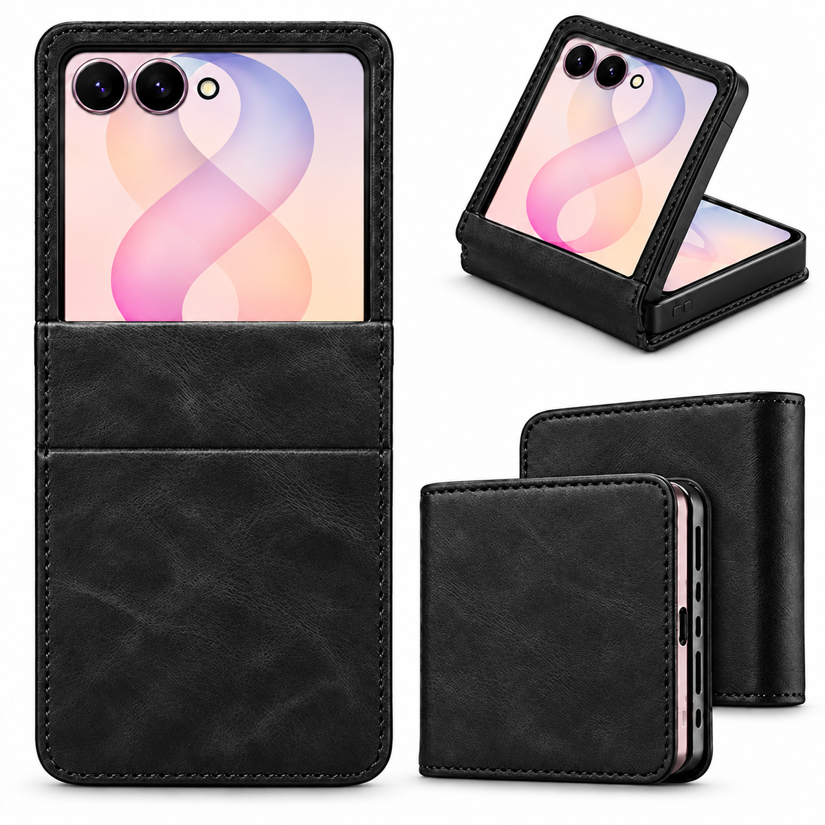Photo ID Wallet for Samsung Galaxy Z Flip 8 - Black