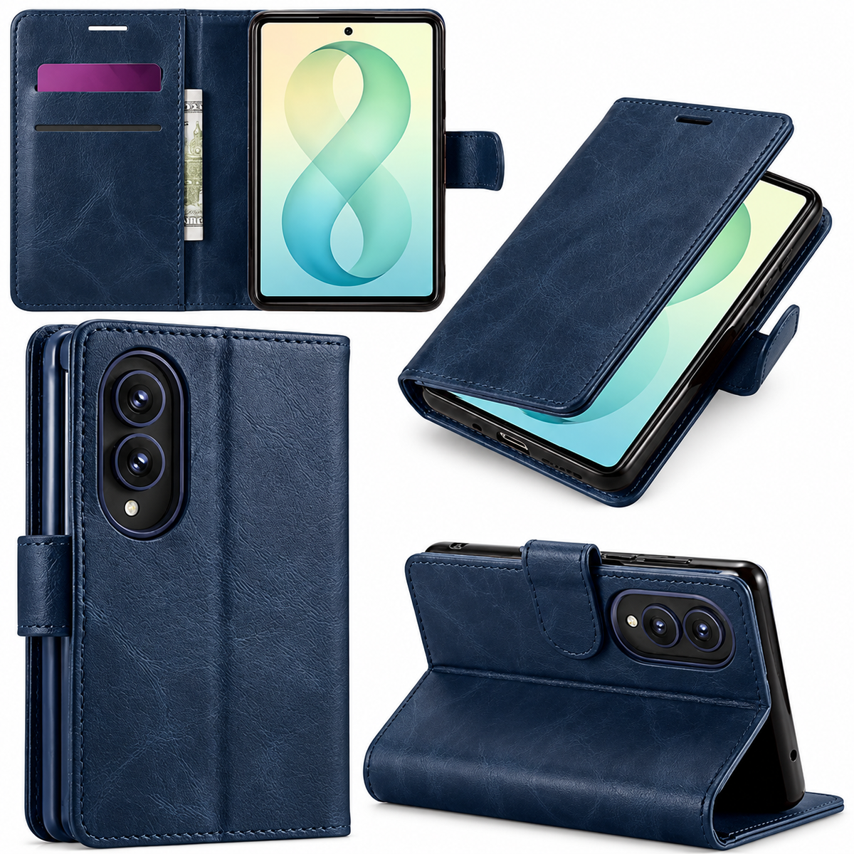 Photo ID Wallet for Samsung Galaxy Z Fold 8 - Navy