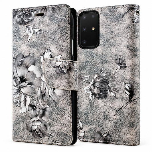 Floral Wallet Case for Samsung Galaxy S20 Plus - Grey