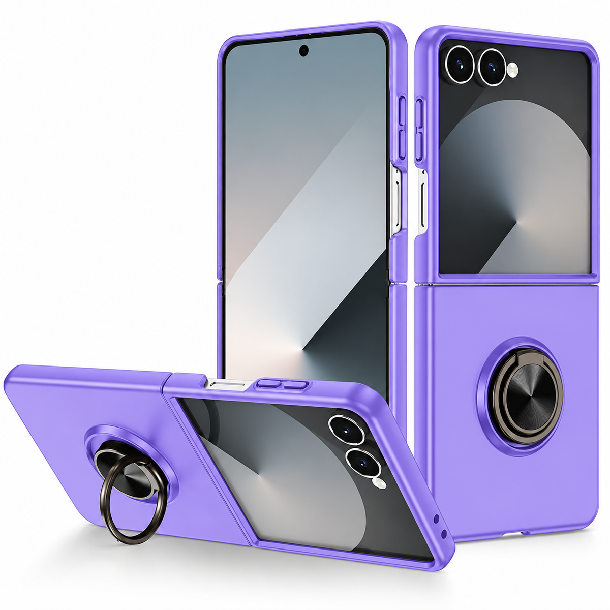 Swirl Invisible Ring Case for Samsung Galaxy Z Flip 8 - Light Purple