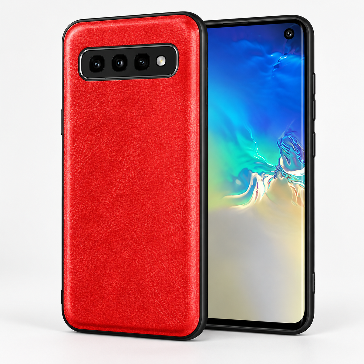 Pleather Case for Samsung Galaxy S10 Plus - Red
