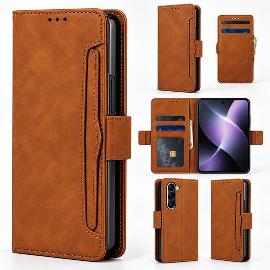 Photo ID Wallet for Samsung Galaxy Z Fold 8 Ultra - Brown