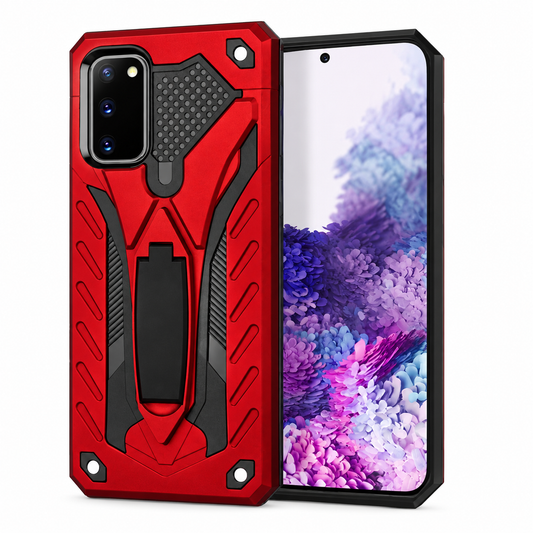 Rugged Defender with Stand Case for Samsung Galaxy S20 Plus - Red