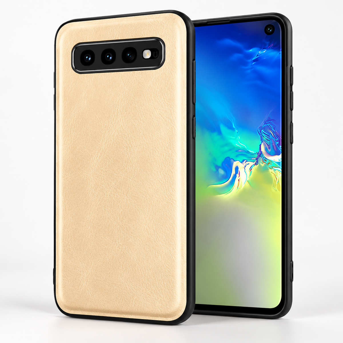 Pleather Case for Samsung Galaxy S10 Plus - Gold