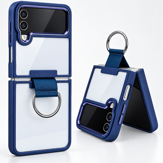 Midnight Blue Samsung Galaxy Z Flip 4 phone case, Matt Ultra-Hybrid Case design, mobile phone cover design