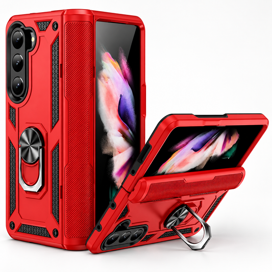 Red Samsung Galaxy Z Fold 5 phone case, Anti-Drop Hybrid Case design, mobile phone cover design