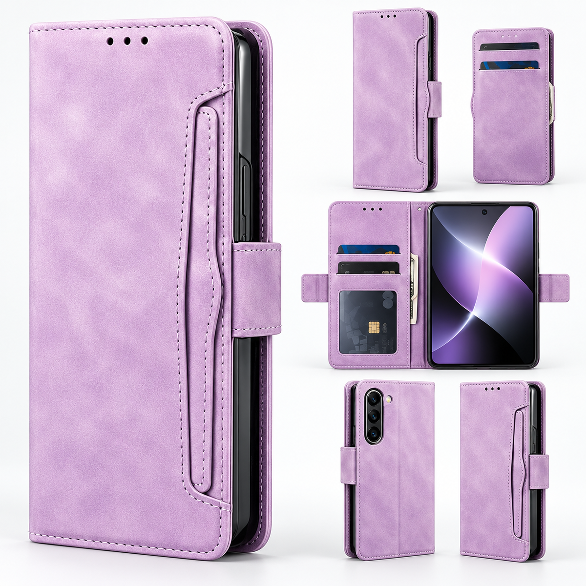 Photo ID Wallet for Samsung Galaxy Z Fold 8 Ultra - Purple
