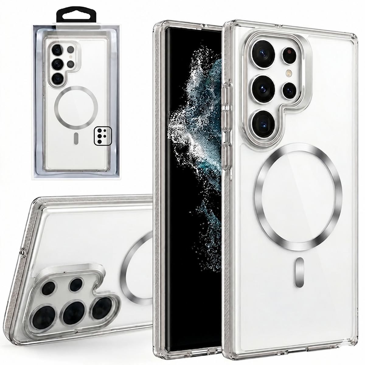 Matt Crystalline MagSafe W/ Stand Case for Samsung Galaxy S26 Ultra - White