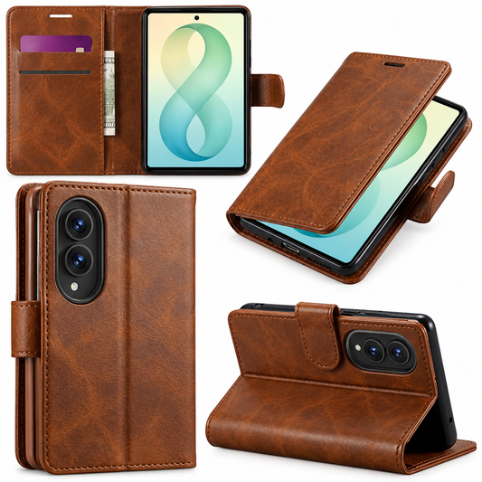 Photo ID Wallet for Samsung Galaxy Z Fold 8 - Brown