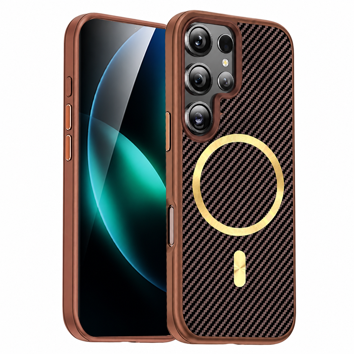MagSafe Carbon Elite Case for Samsung Galaxy S26 Ultra - Brown