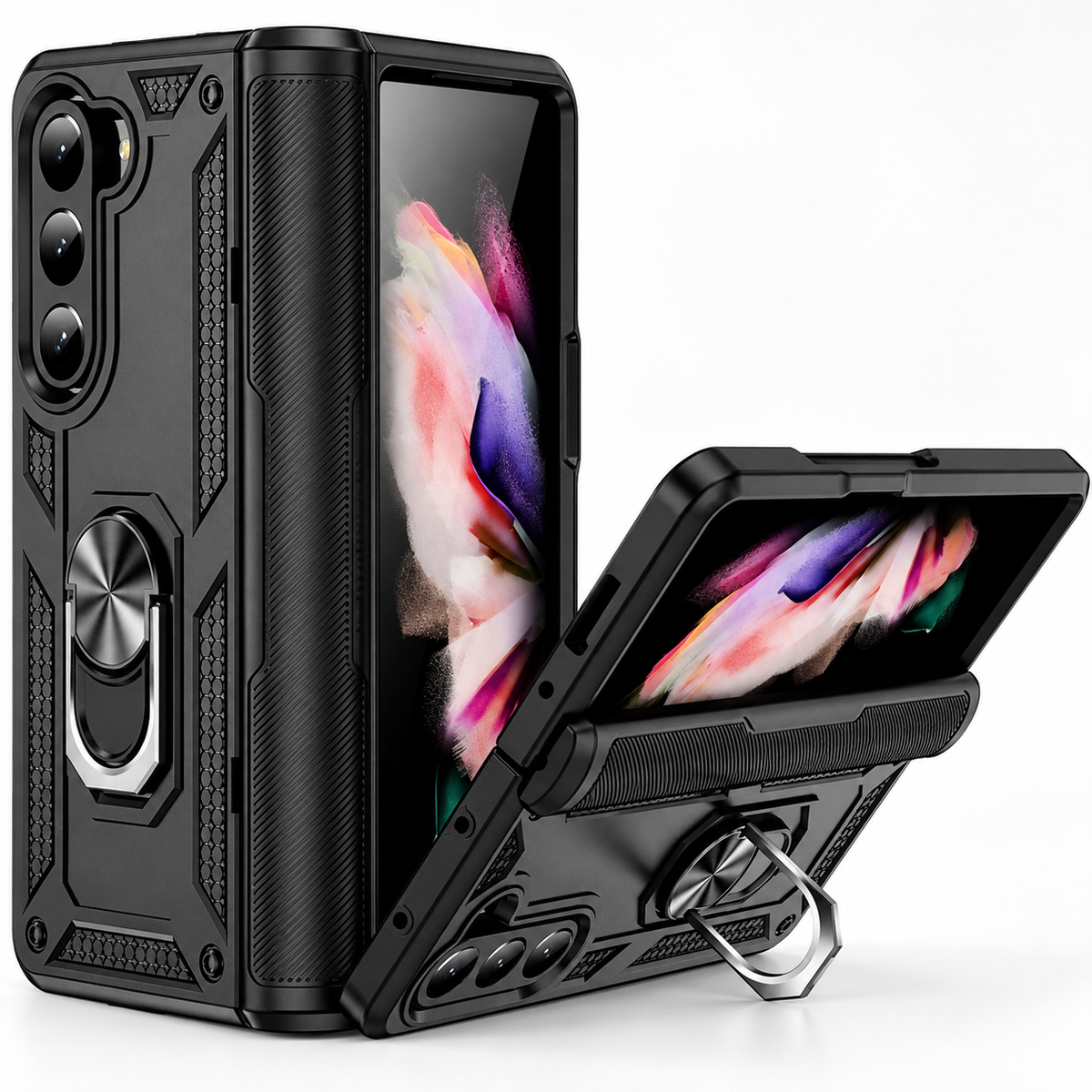 Anti-Drop Hybrid Case for Samsung Galaxy Z Fold 5 - Black