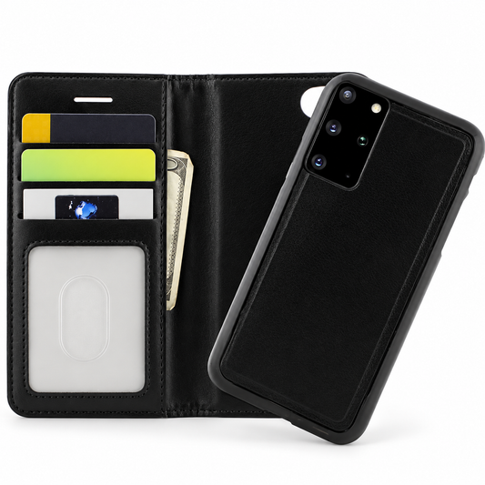 Photo ID Wallet 2-in-1 Magnetic Case for Samsung Galaxy S20 Plus - Black