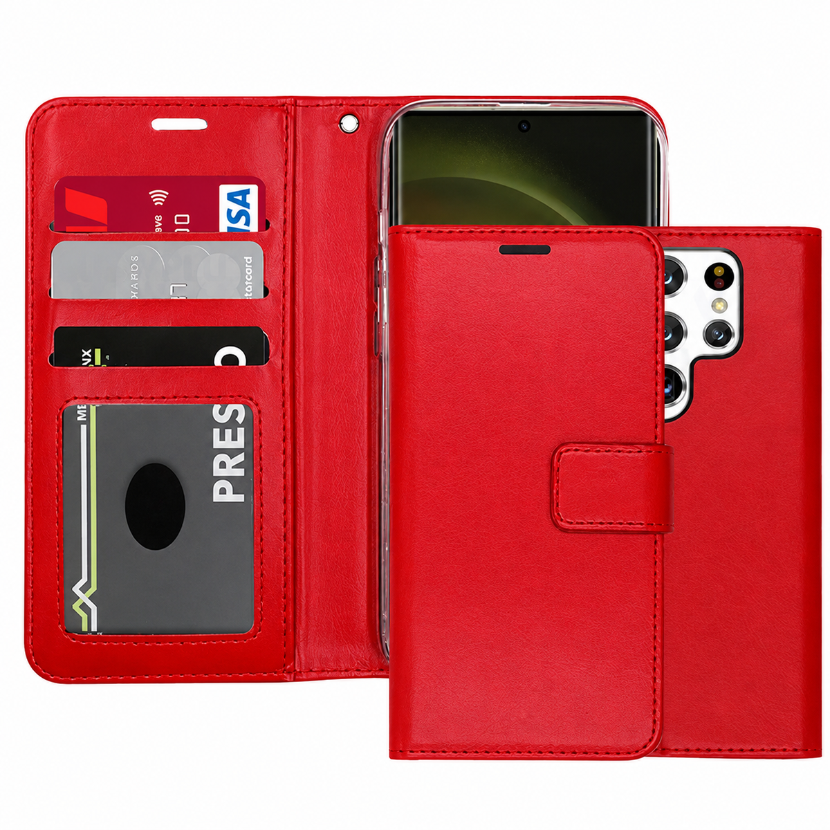 Photo ID Wallet for Samsung Galaxy S26 Ultra - Red