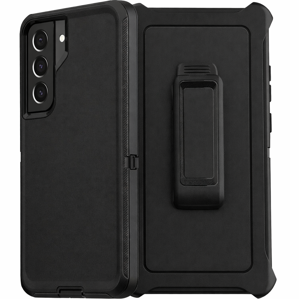 Heavy Duty Phone Case with Belt Clip – Black Full Coverage Protective Cover