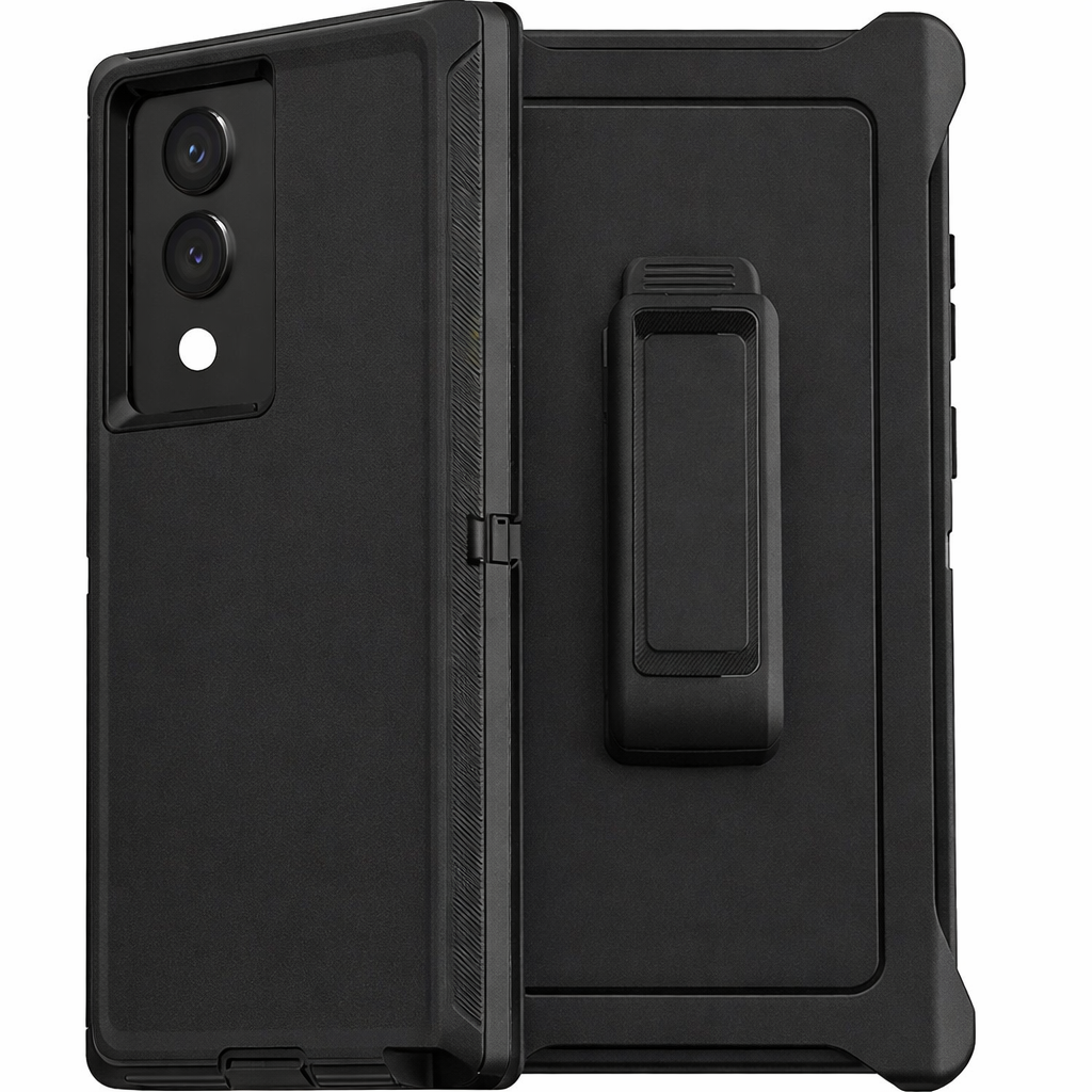 Heavy Duty Phone Case with Belt Clip – Black Full Coverage Protective Cover